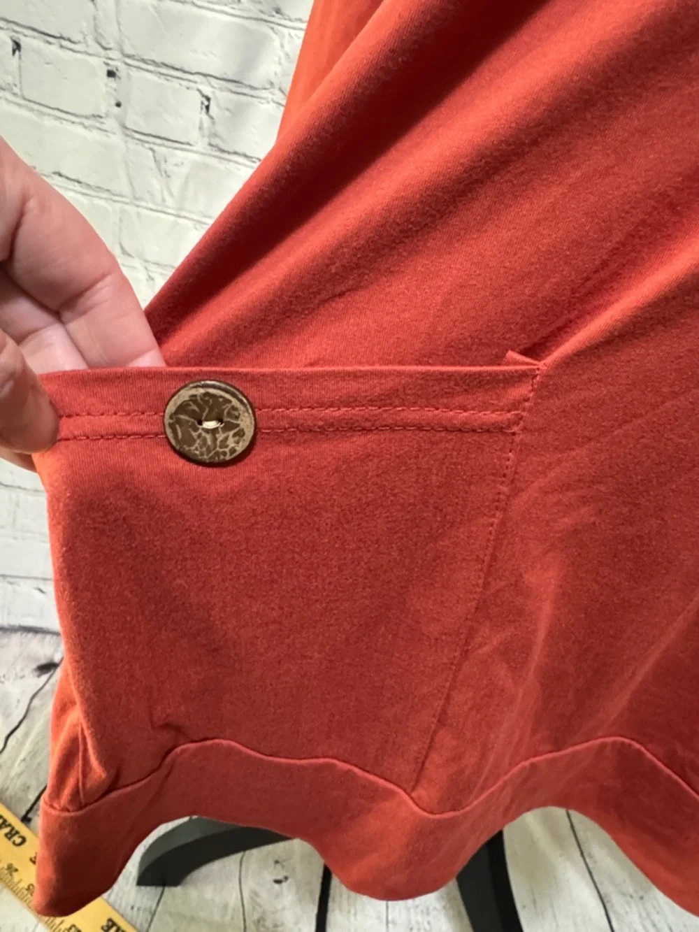 Worn once Emery Rose Rust Red Cozy Cowl Neck Tunic with Pockets & button detail - Picture 2 of 9